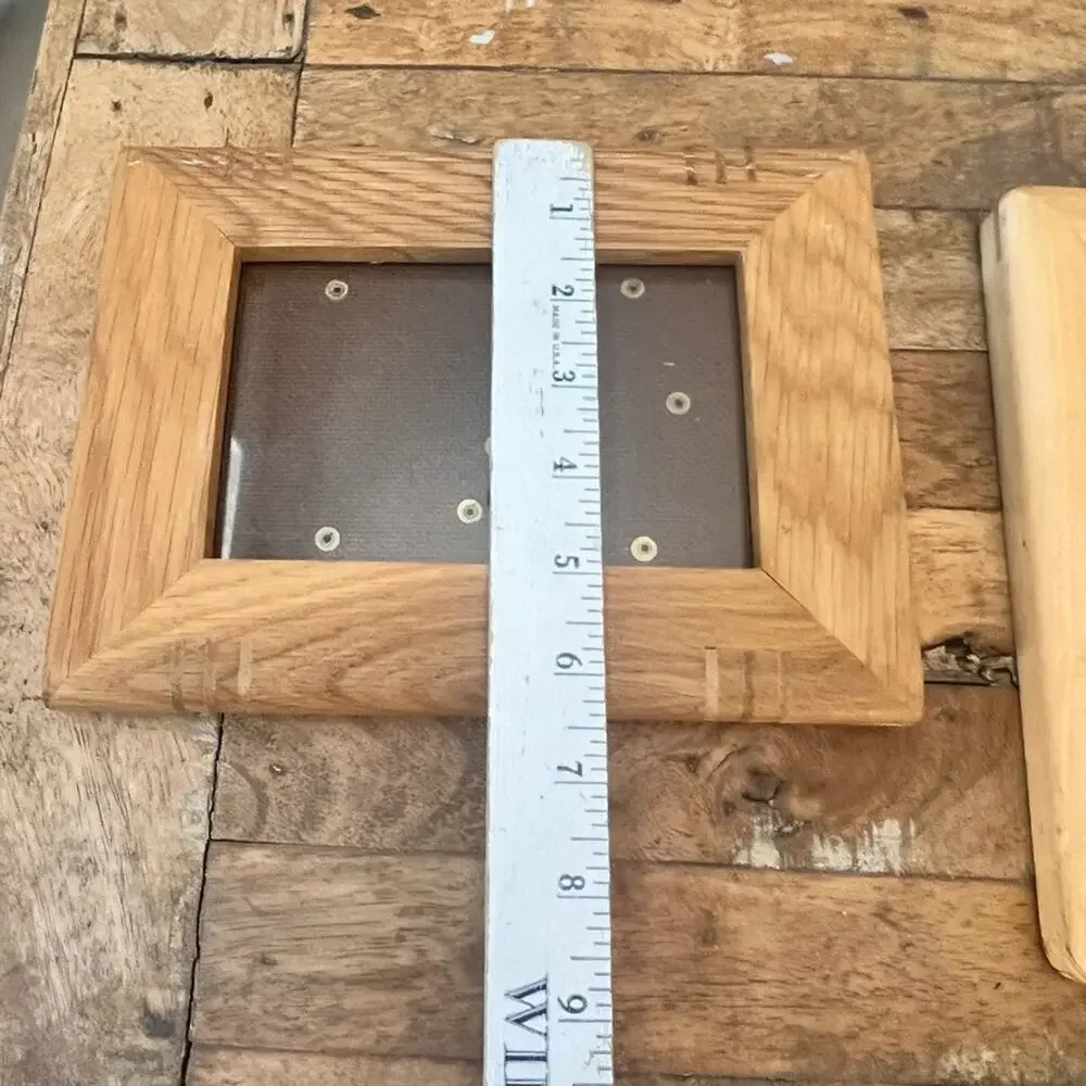 Handcrafted Wooden Inlay Design Picture Frames Set of 2 Modern Minimalist